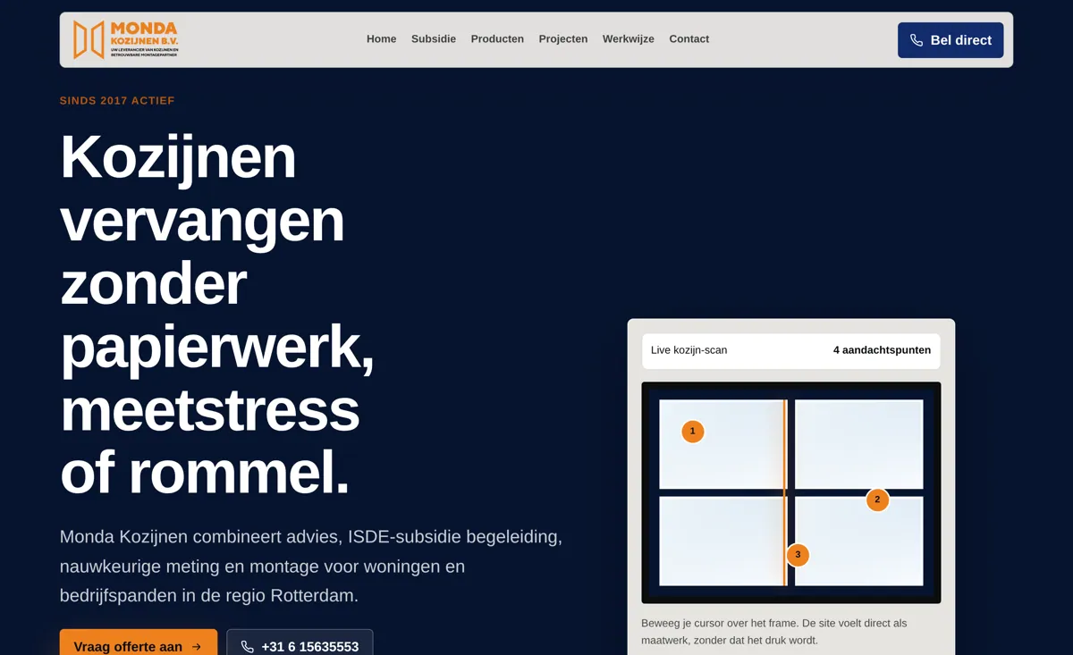 Voorbeeld van een website gemaakt met de Zelfbouw-methode